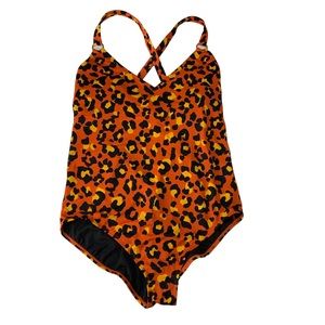 One piece bathing suit by Beach Betty animal print size xl‎ yellow orange black